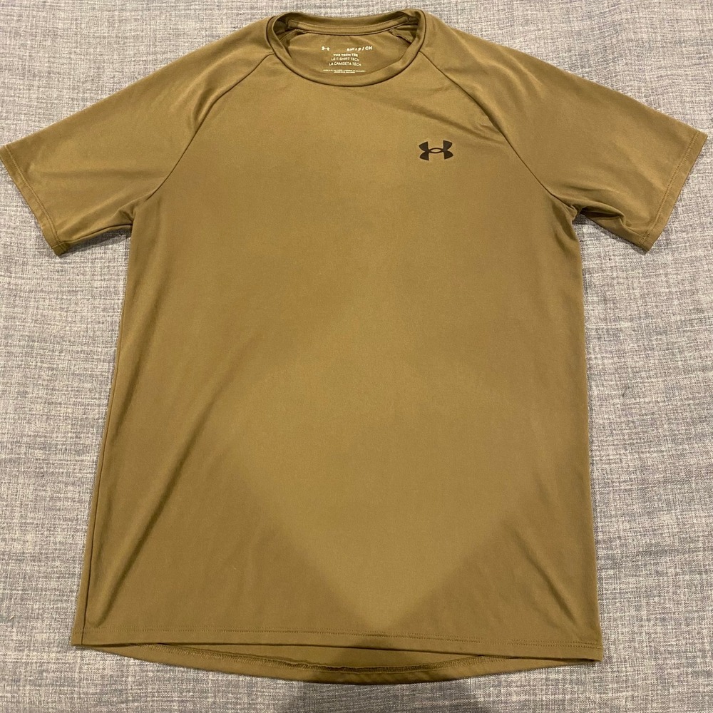 Under Armour Mens Tech Tee Short Sleeve Training Shirt Olive Green Small SM